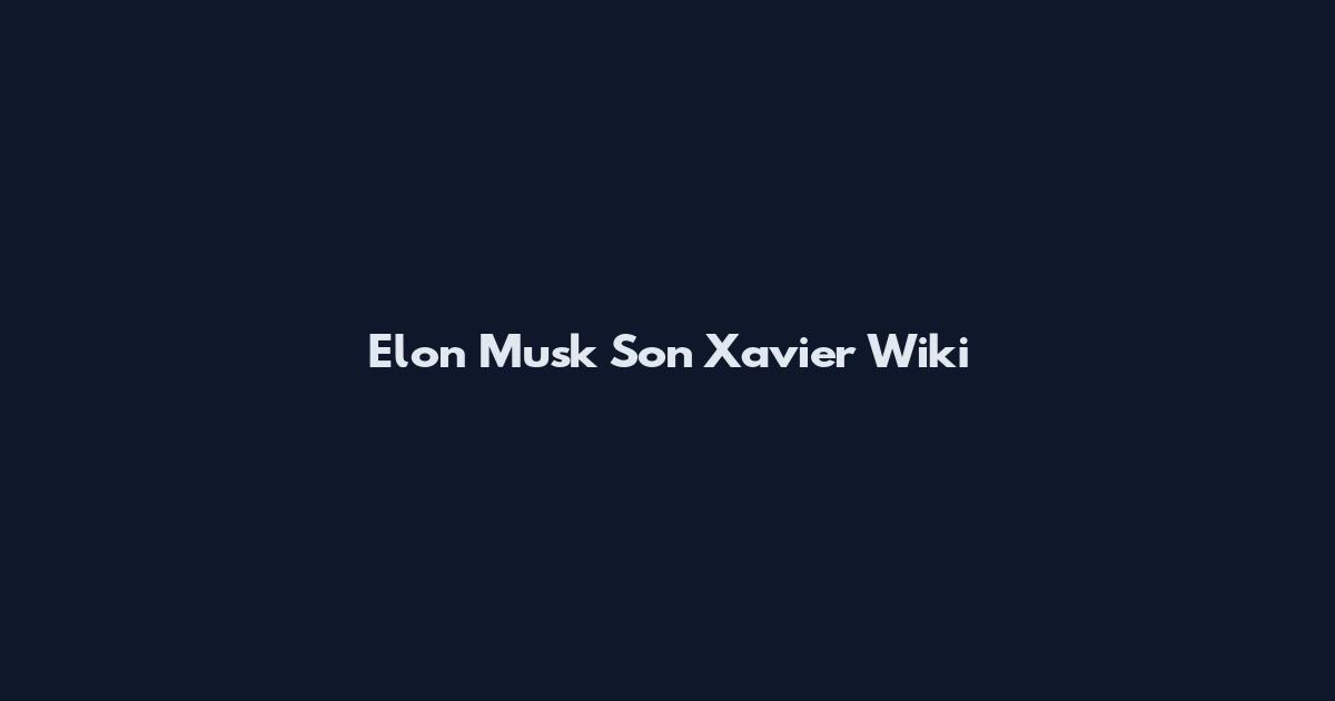 Elon Musk Son Xavier Wiki