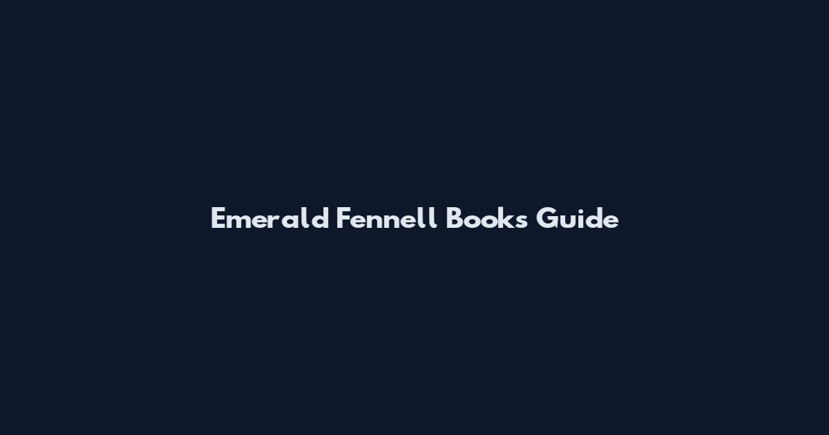 Emerald Fennell Books Guide