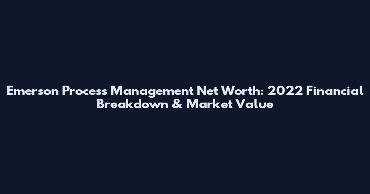 Emerson Process Management Net Worth: 2022 Financial Breakdown & Market Value