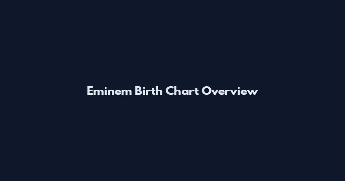 Eminem Birth Chart Overview