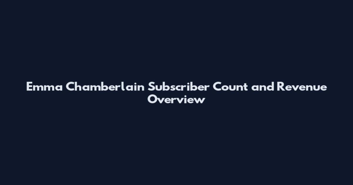 Emma Chamberlain Subscriber Count and Revenue Overview