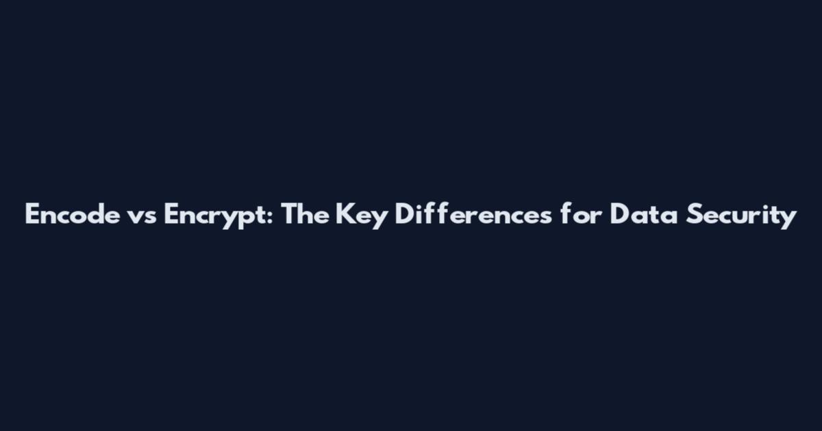 Encode vs Encrypt: The Key Differences for Data Security