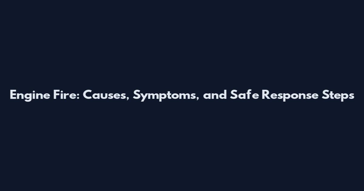 Engine Fire: Causes, Symptoms, and Safe Response Steps
