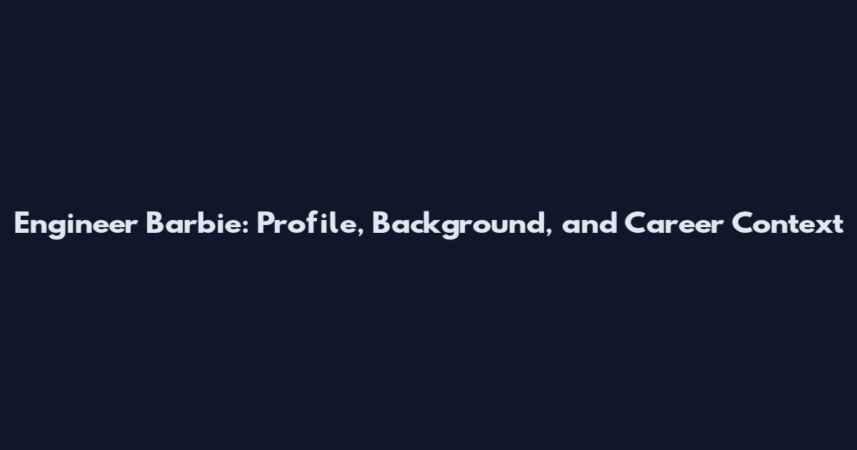 Engineer Barbie: Profile, Background, and Career Context
