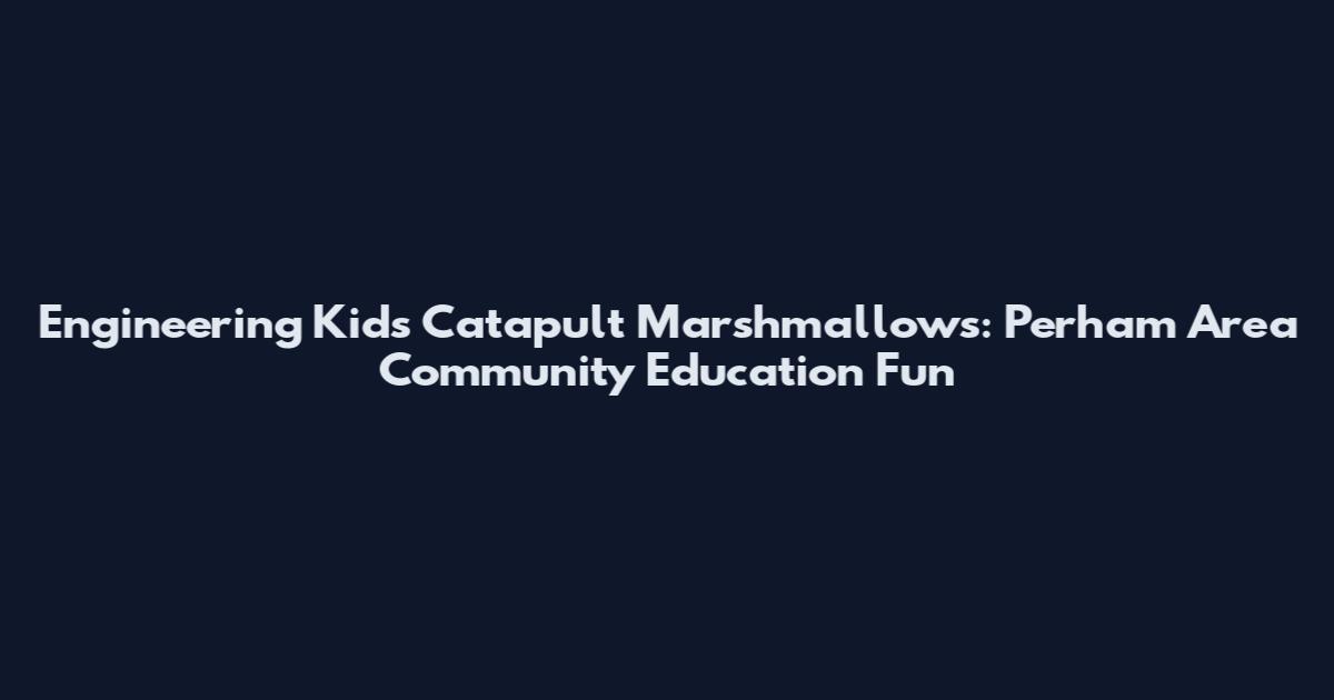 Engineering Kids Catapult Marshmallows: Perham Area Community Education Fun