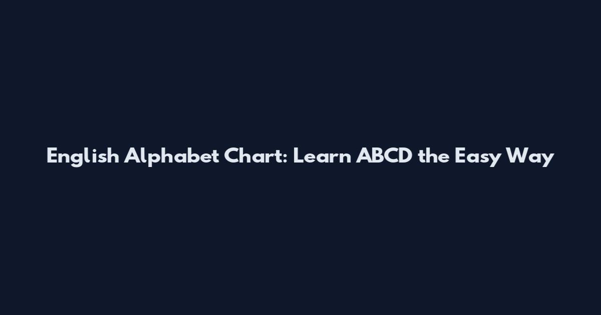 English Alphabet Chart: Learn ABCD the Easy Way