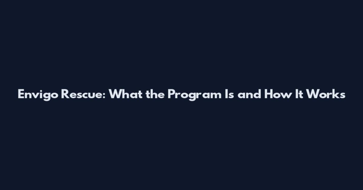Envigo Rescue: What the Program Is and How It Works