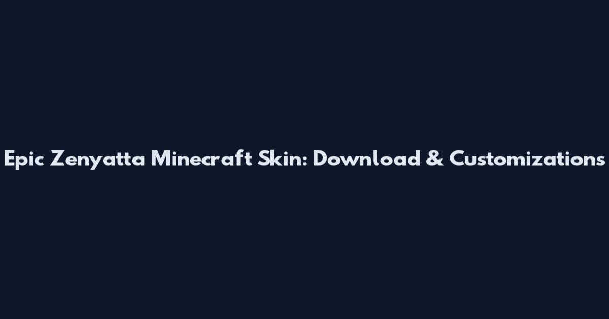 Epic Zenyatta Minecraft Skin: Download & Customizations
