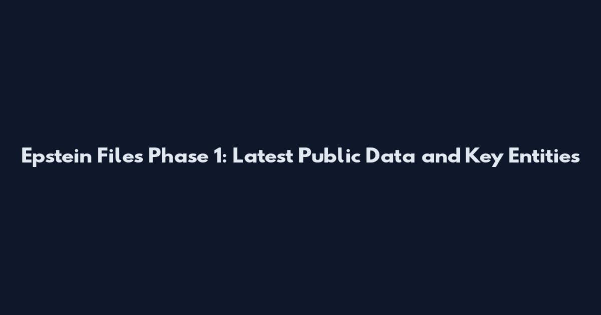 Epstein Files Phase 1: Latest Public Data and Key Entities