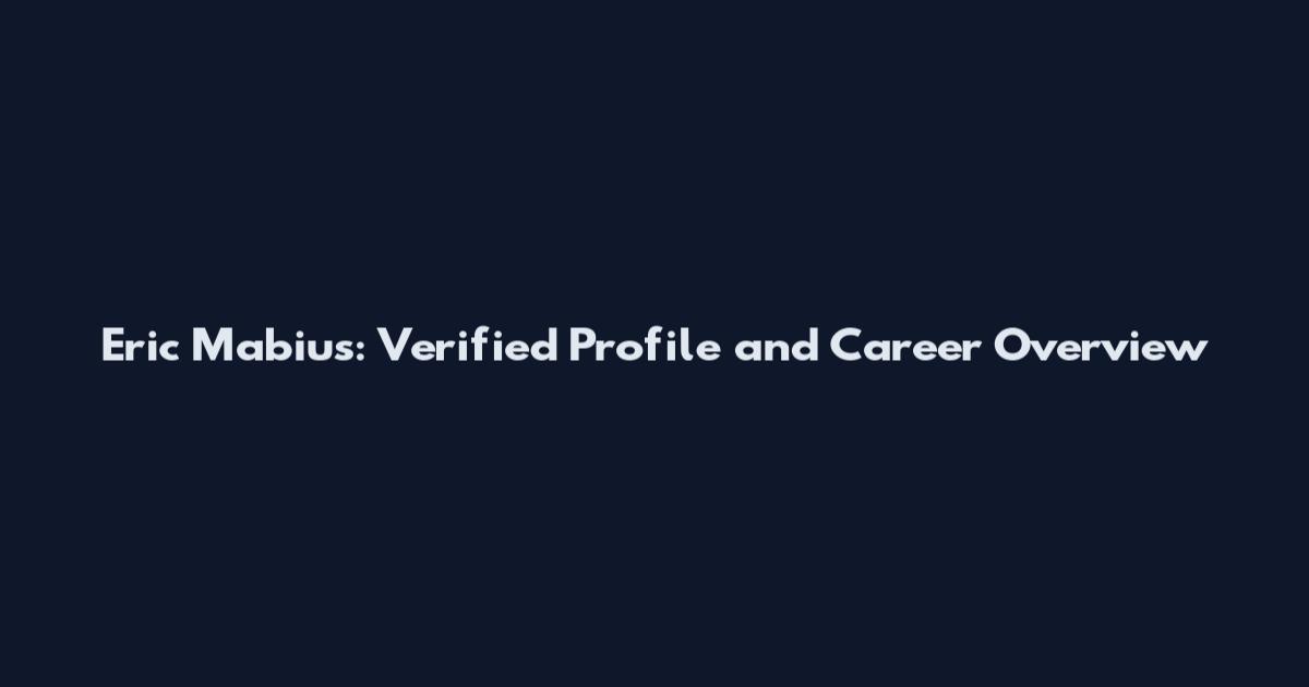 Eric Mabius: Verified Profile and Career Overview