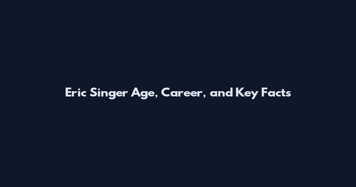 Eric Singer Age, Career, and Key Facts