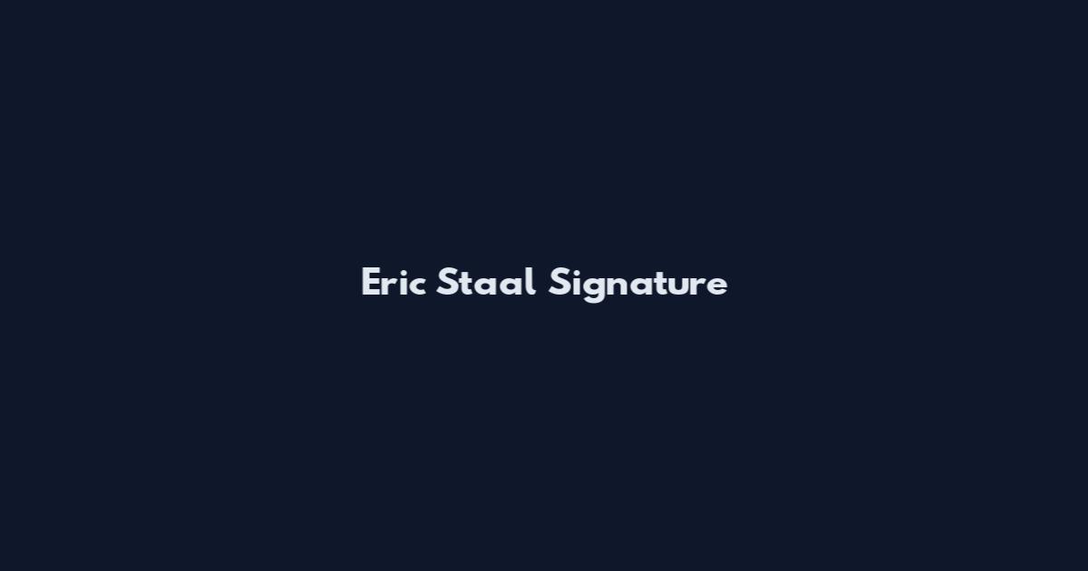 Eric Staal Signature