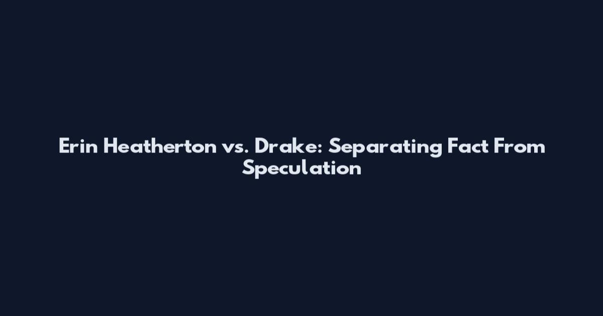 Erin Heatherton vs. Drake: Separating Fact From Speculation