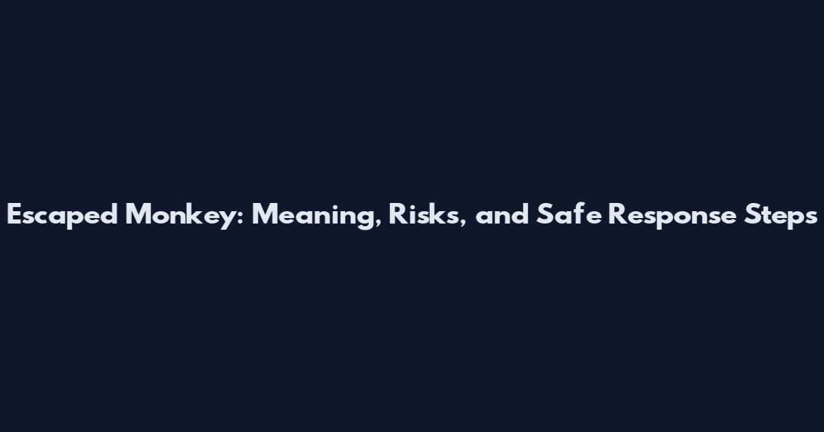 Escaped Monkey: Meaning, Risks, and Safe Response Steps
