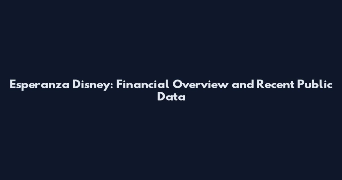 Esperanza Disney: Financial Overview and Recent Public Data