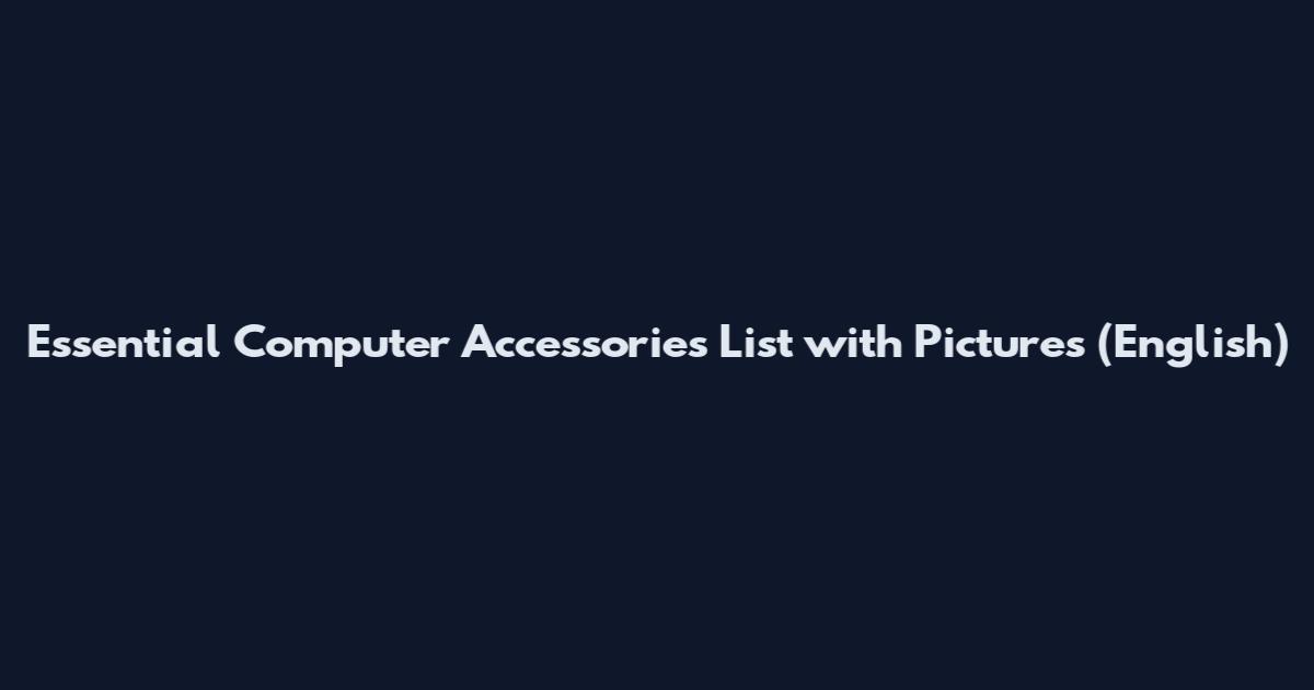 Essential Computer Accessories List with Pictures (English)