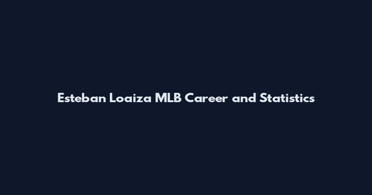 Esteban Loaiza MLB Career and Statistics