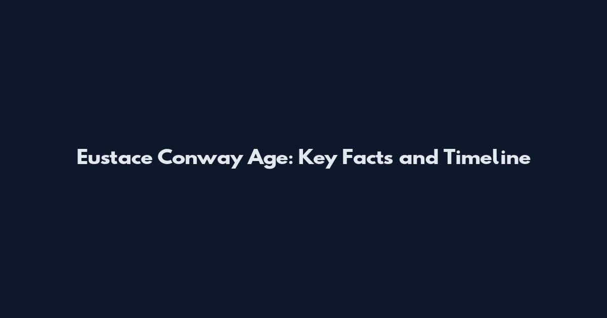 Eustace Conway Age: Key Facts and Timeline
