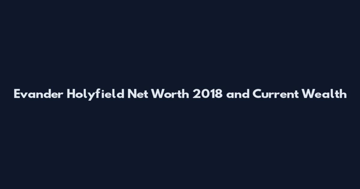 Evander Holyfield Net Worth 2018 and Current Wealth