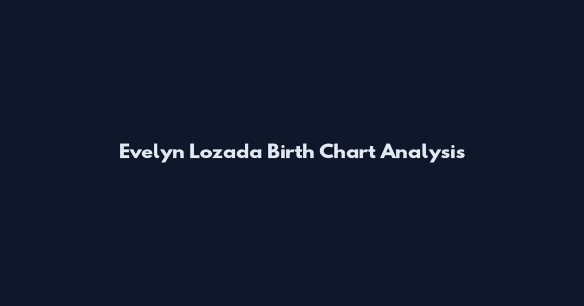 Evelyn Lozada Birth Chart Analysis