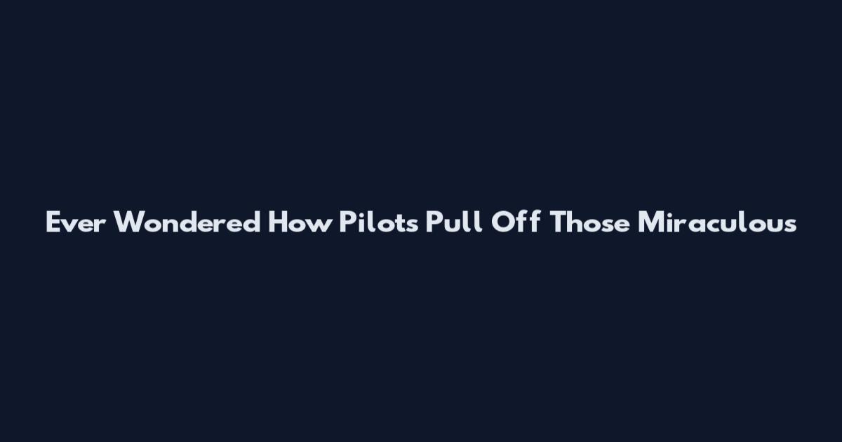Ever Wondered How Pilots Pull Off Those Miraculous
