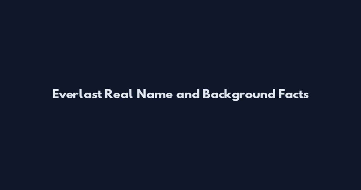 Everlast Real Name and Background Facts