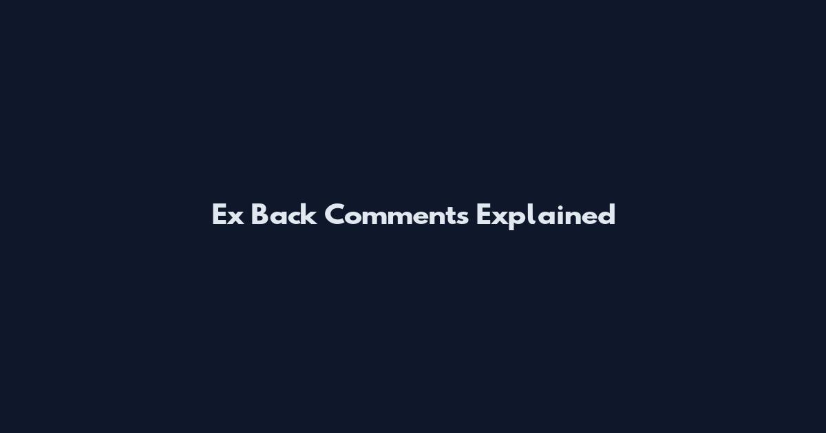 Ex Back Comments Explained