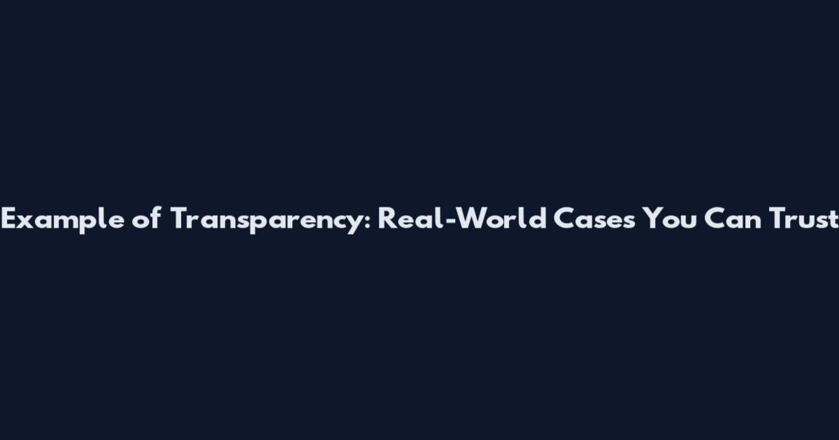 Example of Transparency: Real-World Cases You Can Trust