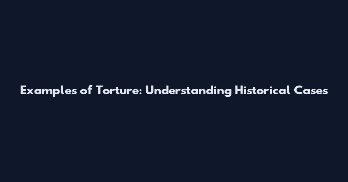 Examples of Torture: Understanding Historical Cases