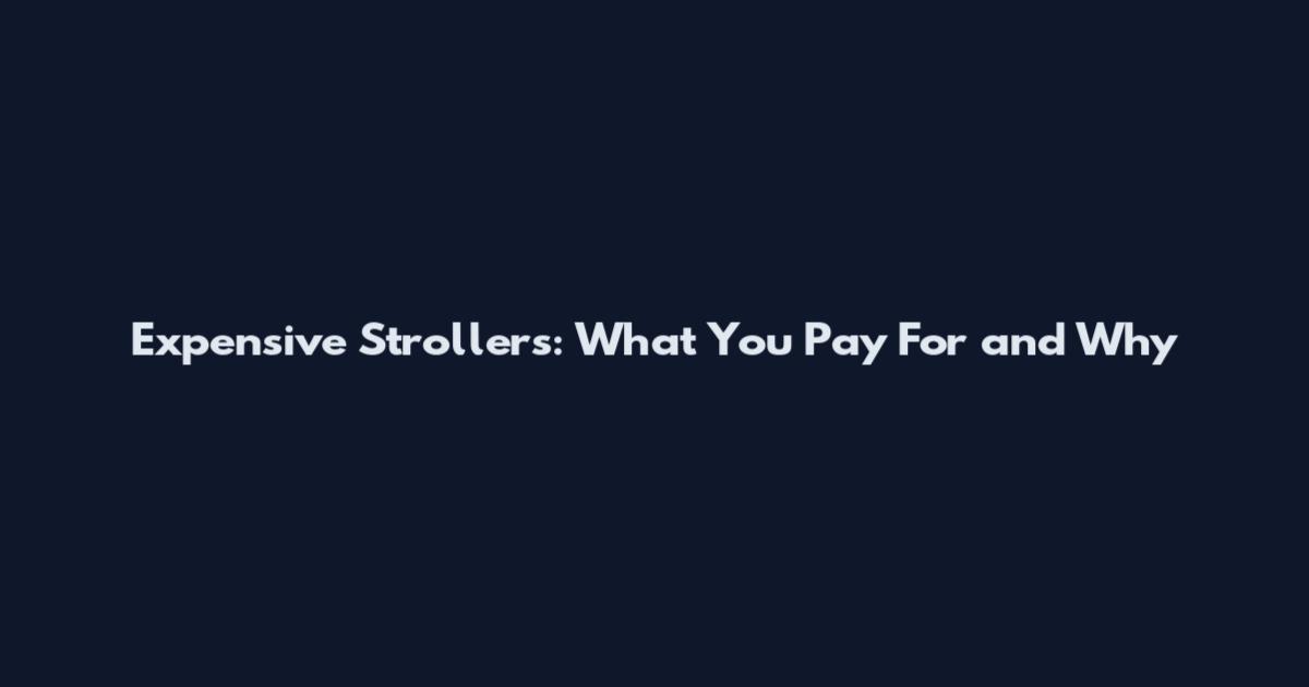 Expensive Strollers: What You Pay For and Why