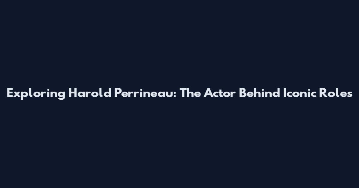 Exploring Harold Perrineau: The Actor Behind Iconic Roles