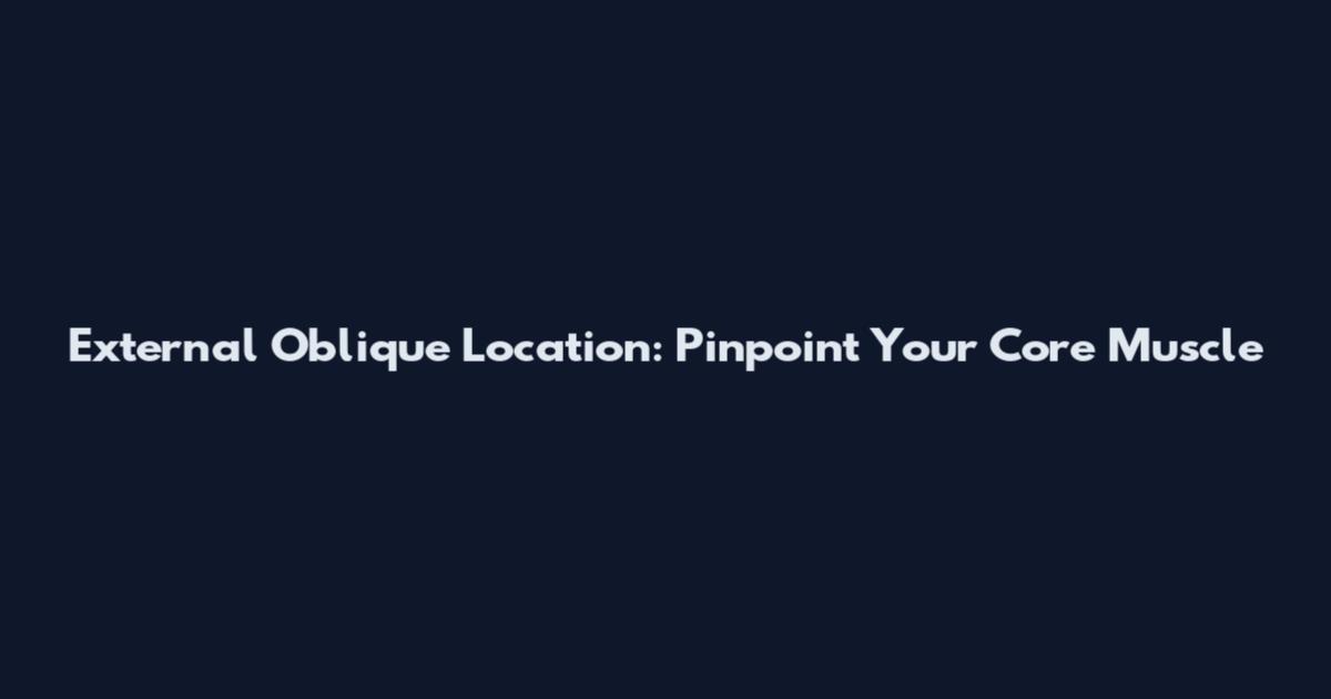 External Oblique Location: Pinpoint Your Core Muscle