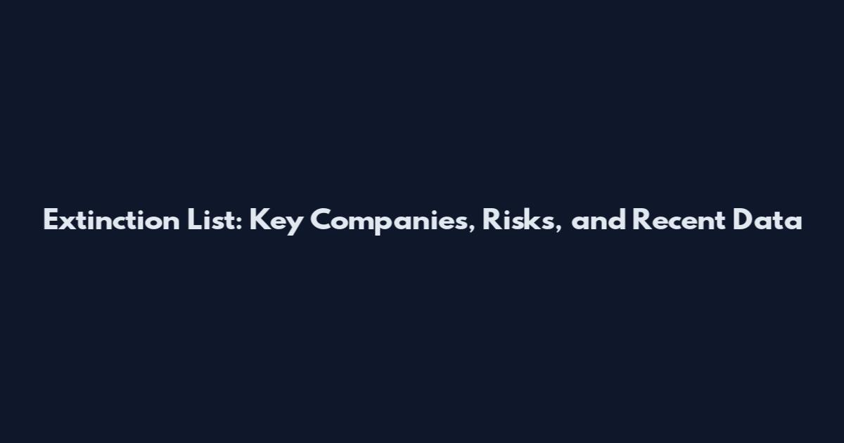 Extinction List: Key Companies, Risks, and Recent Data