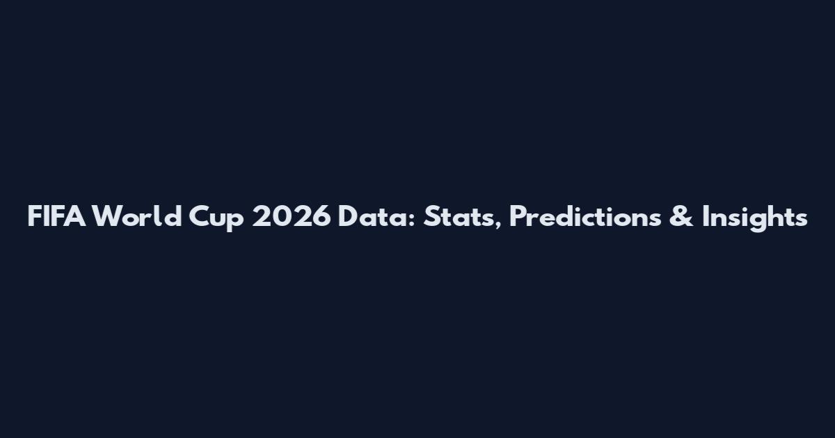 FIFA World Cup 2026 Data: Stats, Predictions & Insights