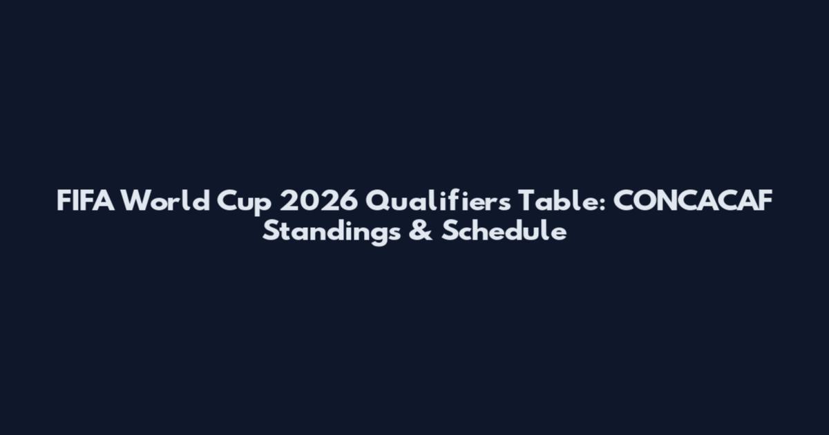 FIFA World Cup 2026 Qualifiers Table: CONCACAF Standings & Schedule