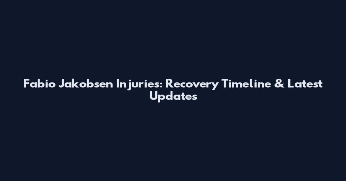Fabio Jakobsen Injuries: Recovery Timeline & Latest Updates