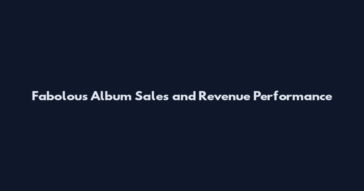 Fabolous Album Sales and Revenue Performance