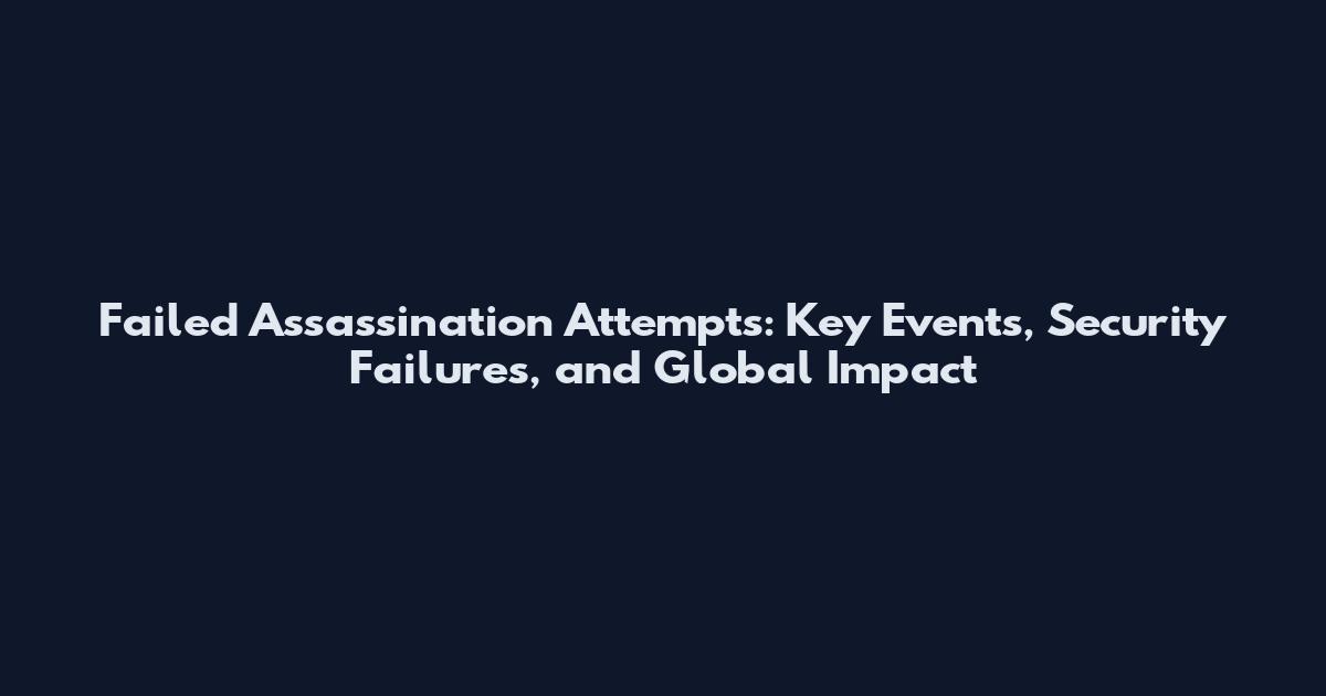 Failed Assassination Attempts: Key Events, Security Failures, and Global Impact