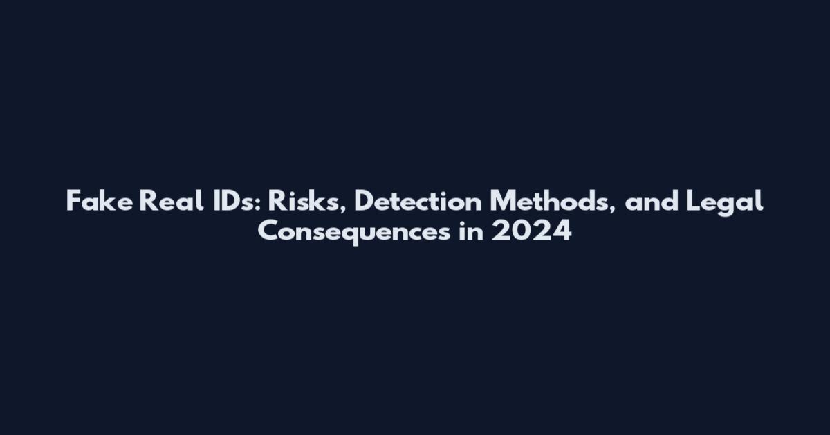 Fake Real IDs: Risks, Detection Methods, and Legal Consequences in 2024