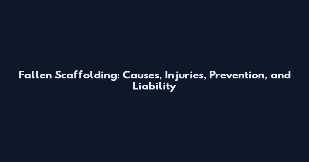 Fallen Scaffolding: Causes, Injuries, Prevention, and Liability