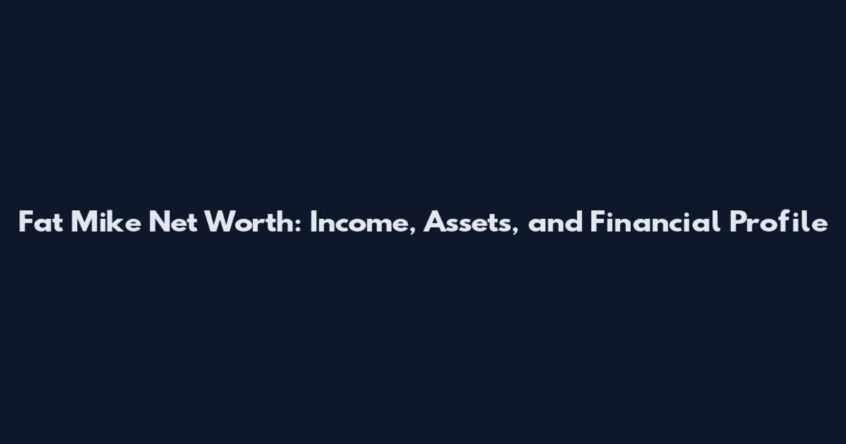 Fat Mike Net Worth: Income, Assets, and Financial Profile