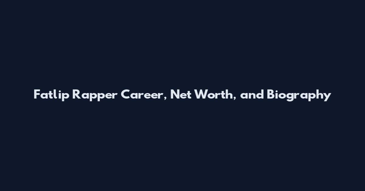 Fatlip Rapper Career, Net Worth, and Biography
