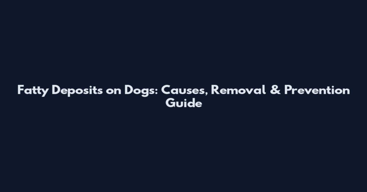 Fatty Deposits on Dogs: Causes, Removal & Prevention Guide