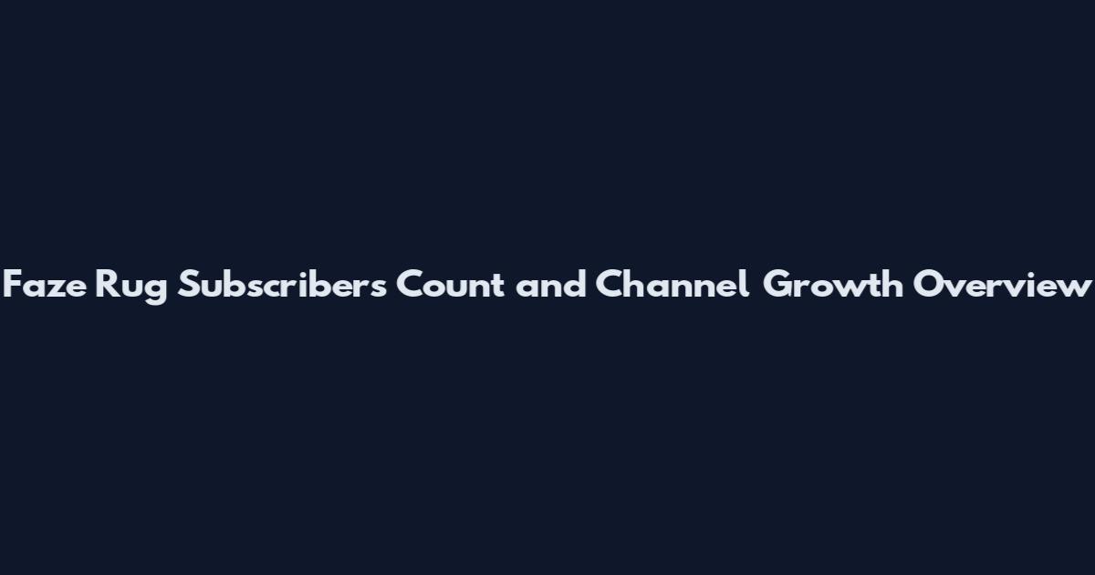 Faze Rug Subscribers Count and Channel Growth Overview