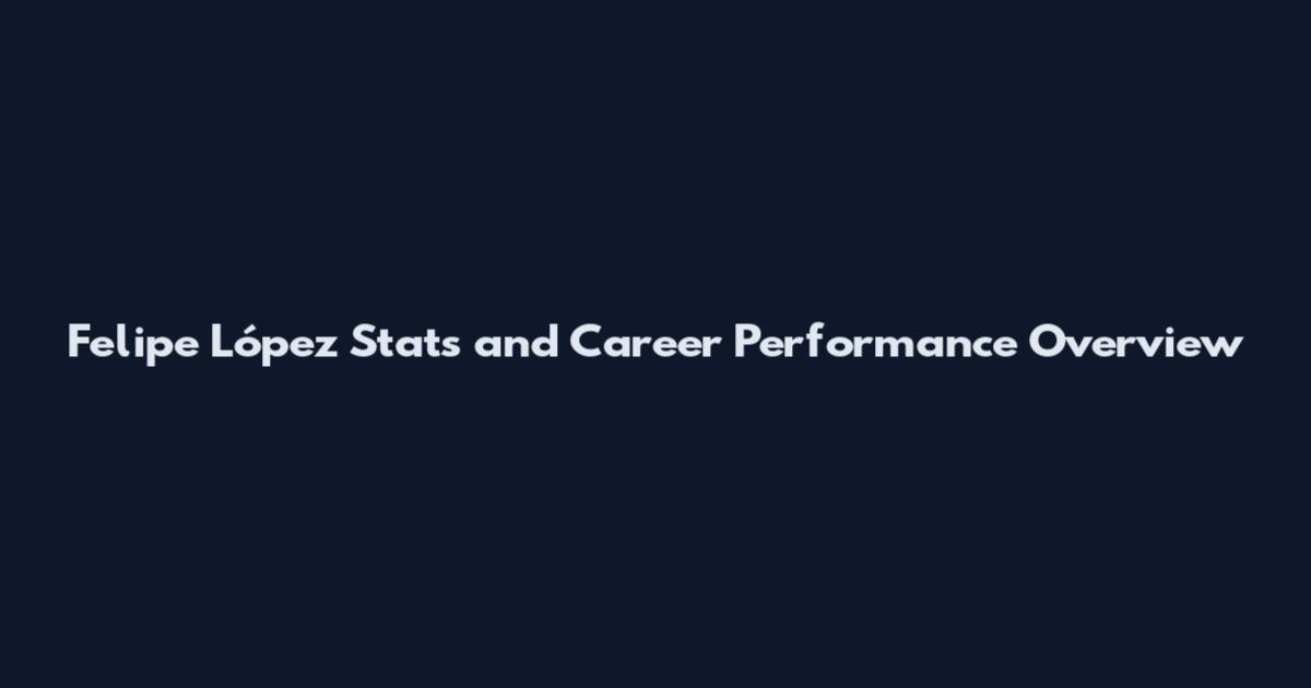 Felipe López Stats and Career Performance Overview