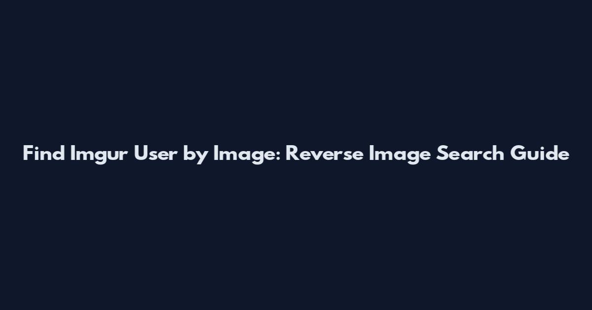 Find Imgur User by Image: Reverse Image Search Guide
