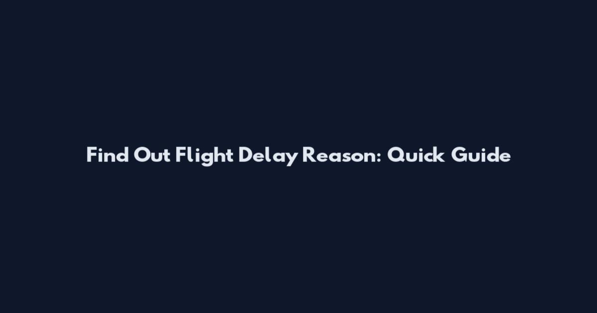 Find Out Flight Delay Reason: Quick Guide