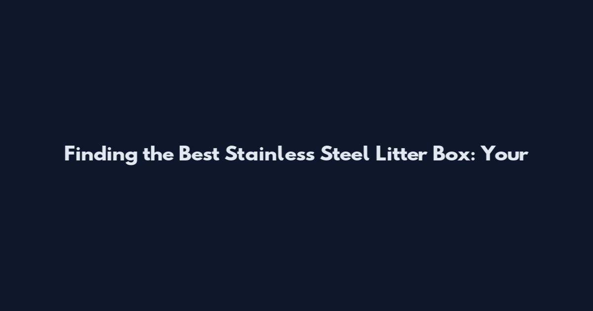 Finding the Best Stainless Steel Litter Box: Your