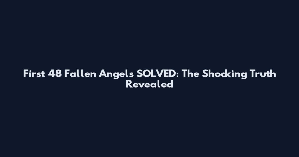 First 48 Fallen Angels SOLVED: The Shocking Truth Revealed
