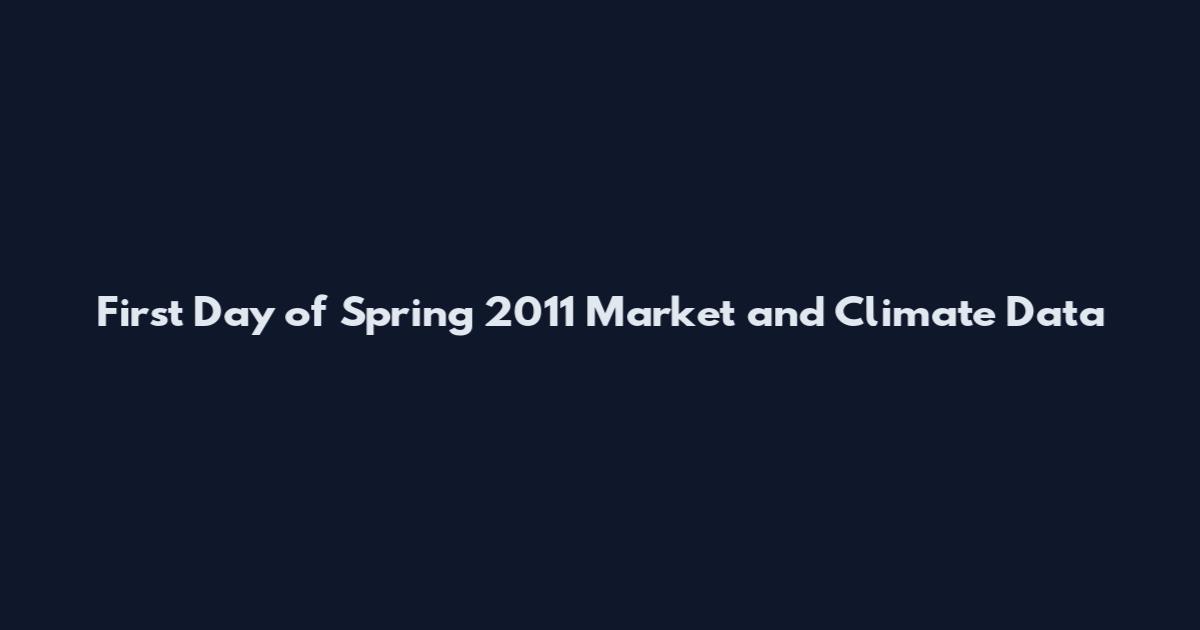 First Day of Spring 2011 Market and Climate Data